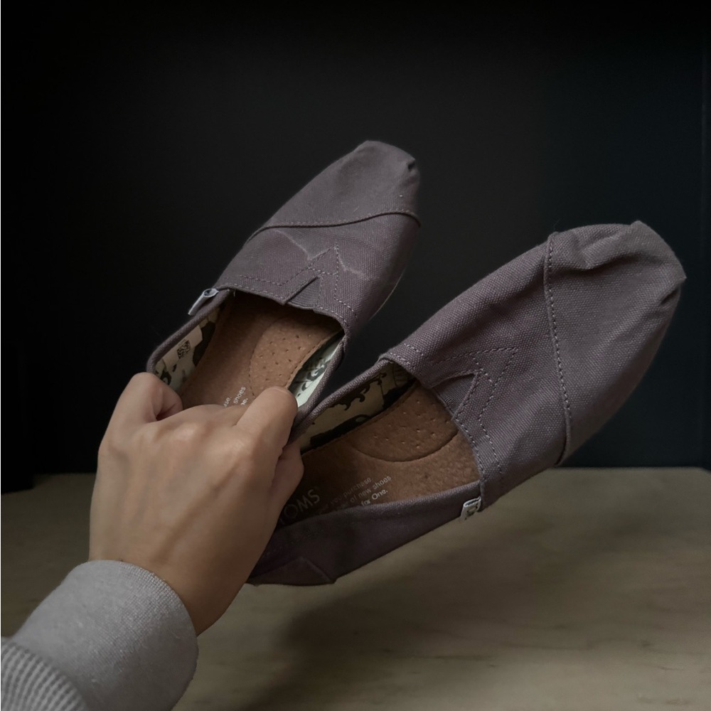 TOMS Casual Gray Canvas Slip-Ons